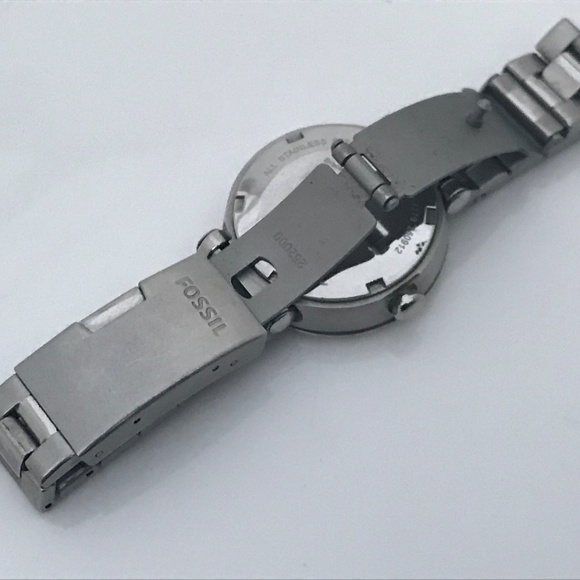 Fossil Ladies Watch Silver White Tone Date Calenda - Picture 8 of 8